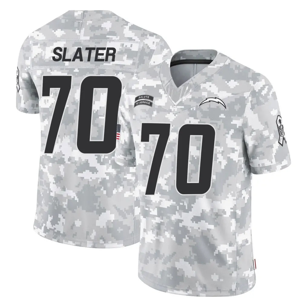Choea LA.Chargers #70 Rashawn Slater Player Arctic Camo Salute To Service Limited Game Stitched Jerseys