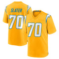 Choea LA.Chargers #70 Rashawn Slater Player Gold Home Game Stitched Jerseys