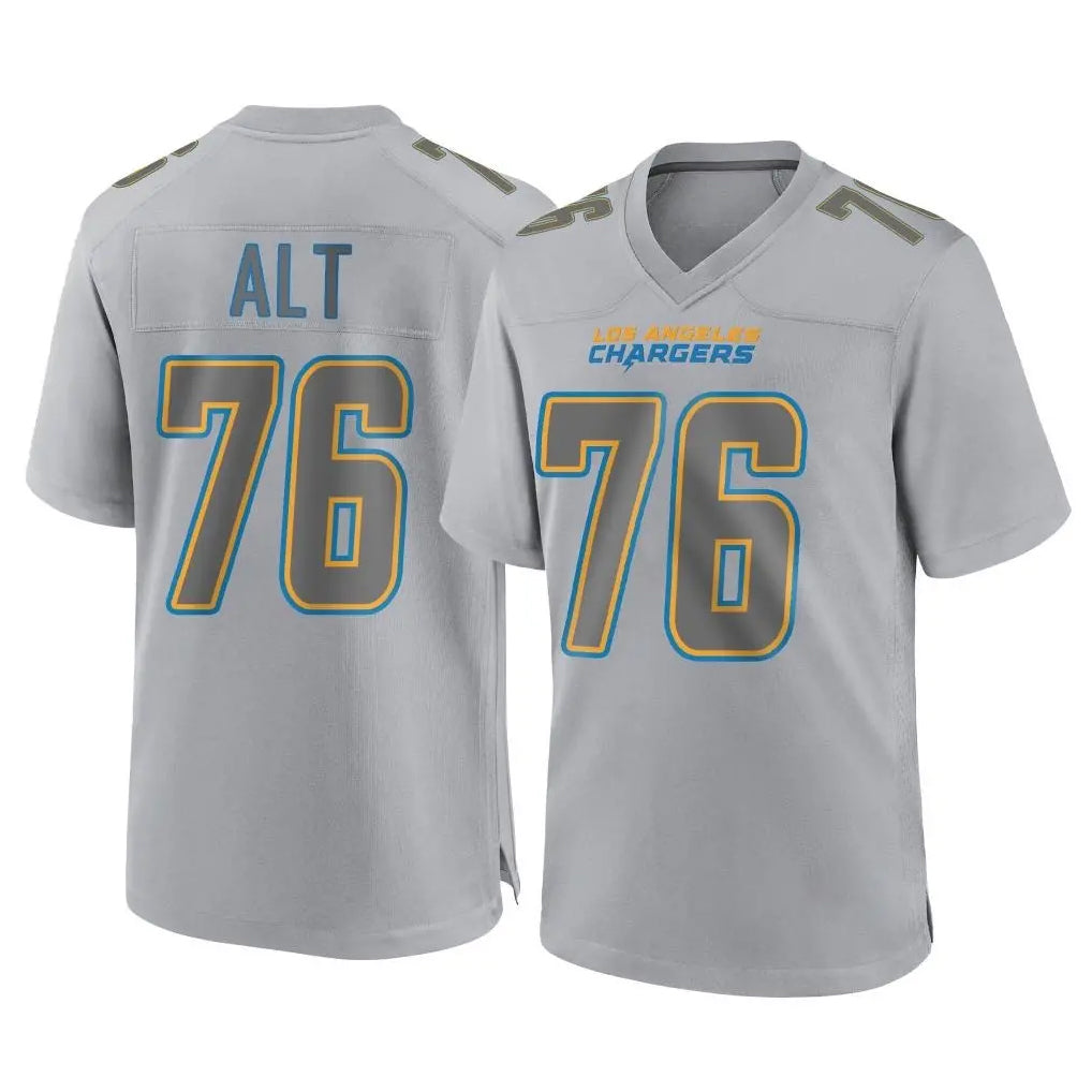 Choea LA.Chargers #76 Joe Alt Player Gray Atmosphere Fashion Home Game Stitched Jerseys