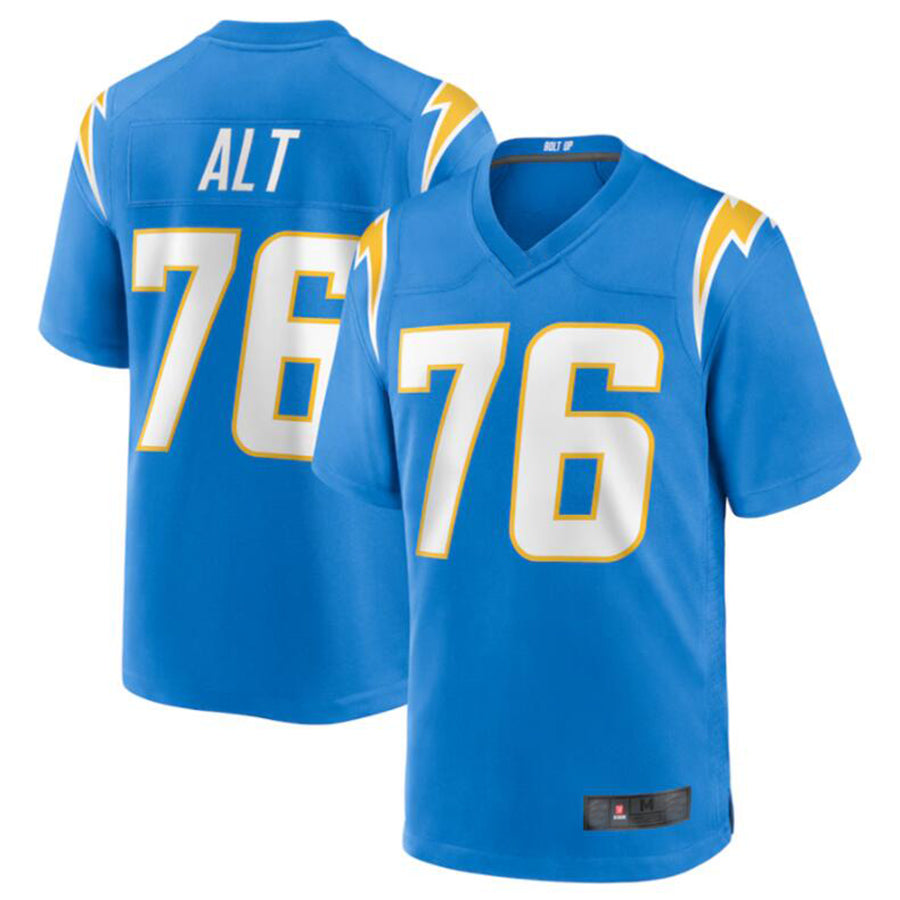 ChoeaLA.Chargers #76 Joe Alt Powder Blue 2024 Draft First Round Pick Player Game Jersey Stitched Jerseys