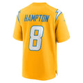 Choea LA.Chargers #8 Omarion Hampton Gold Alternate Charger Power Game Player Stitched Jerseys