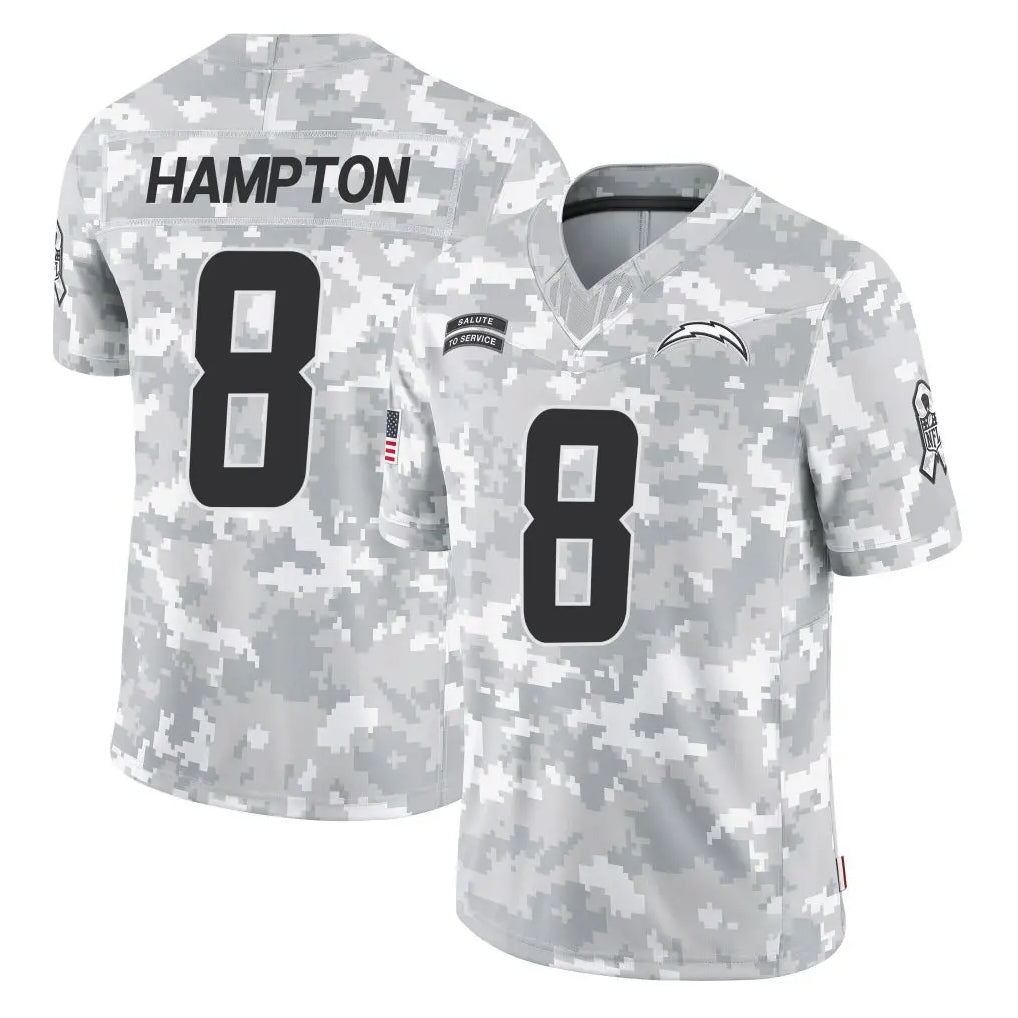 Choea LA.Chargers #8 Omarion Hampton Player Arctic Camo Salute To Service Limited Game Stitched Jerseys