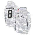 Choea LA.Chargers #8 Omarion Hampton Player Arctic Camo Salute to Service Hoodies Limited Game Stitched Jerseys
