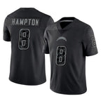 Choea LA.Chargers #8 Omarion Hampton Player Black Limited Reflective Home Game Stitched Jerseys