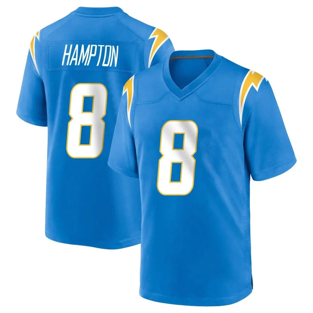 Choea LA.Chargers #8 Omarion Hampton Player Blue Home Game Stitched Jerseys