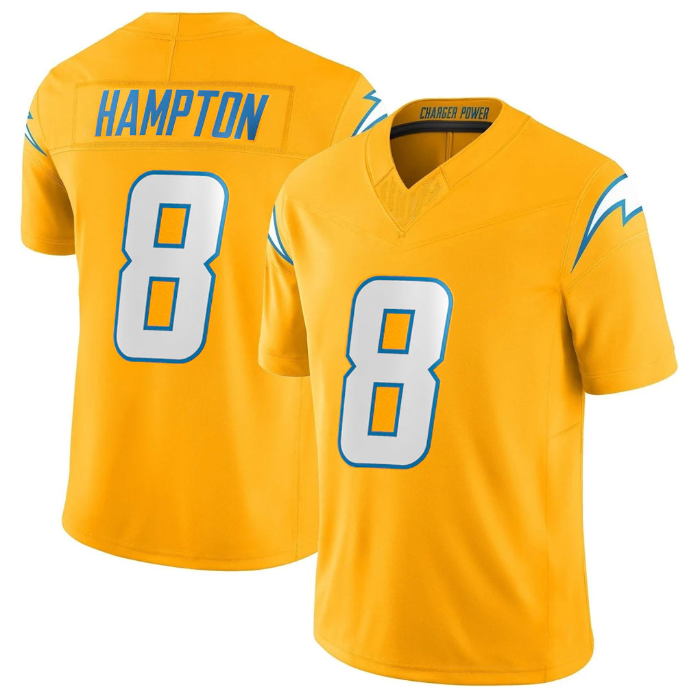 Choea LA.Chargers #8 Omarion Hampton Player Gold Limited Vapor F.U.S.E. Home Game Stitched Jerseys