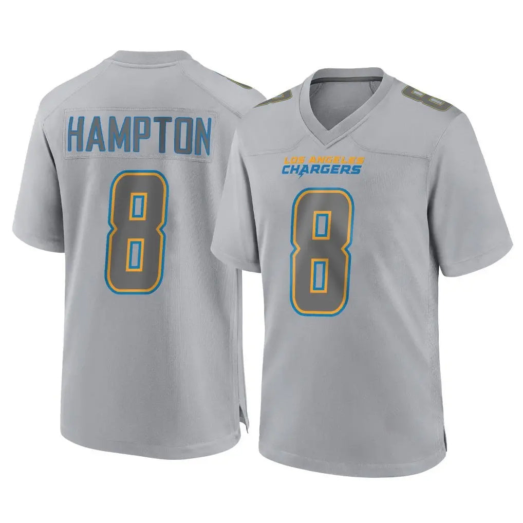 Choea LA.Chargers #8 Omarion Hampton Player Gray Atmosphere Fashion Home Game Stitched Jerseys