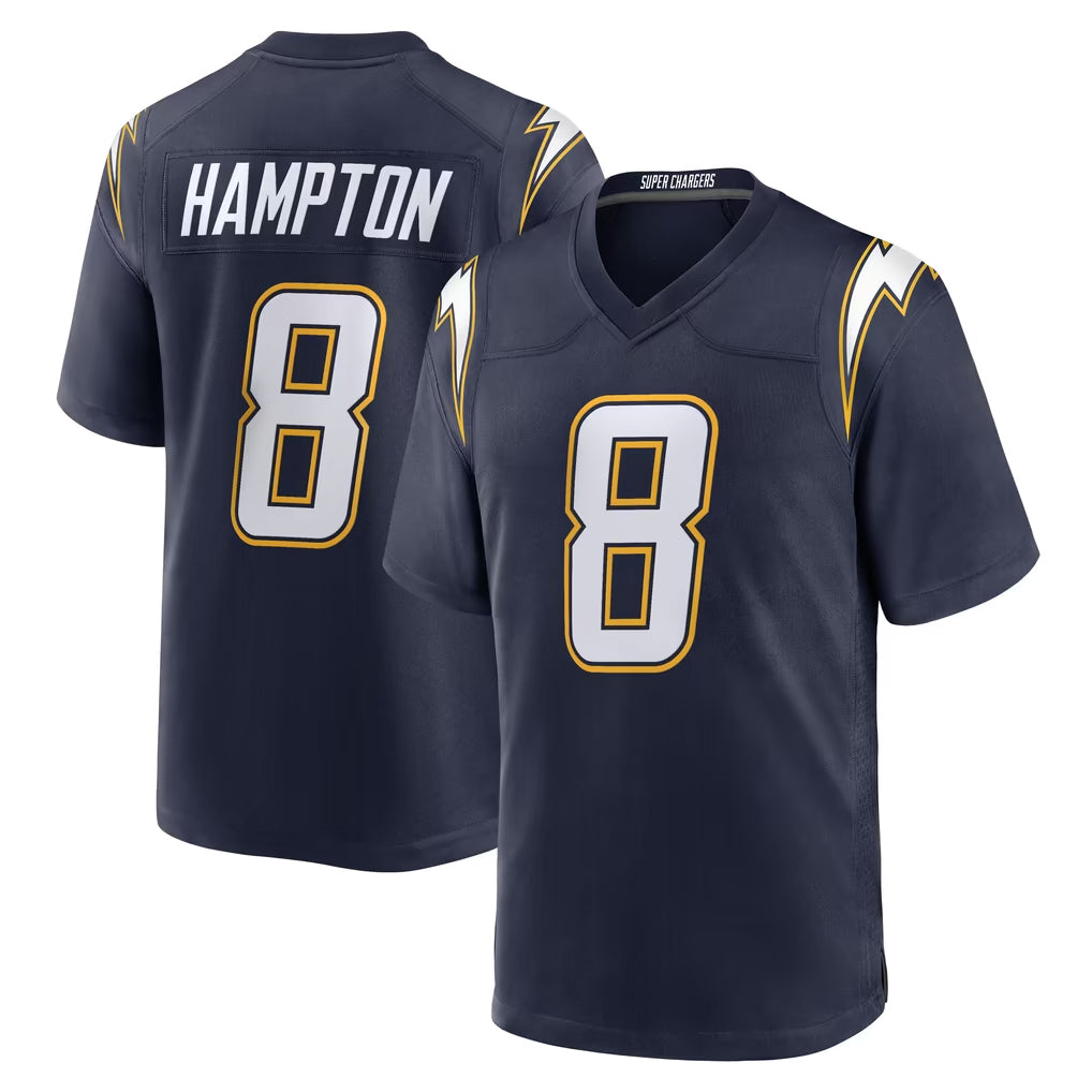 Choea LA.Chargers #8 Omarion Hampton Player Navy Alternate Home Game Stitched Jerseys