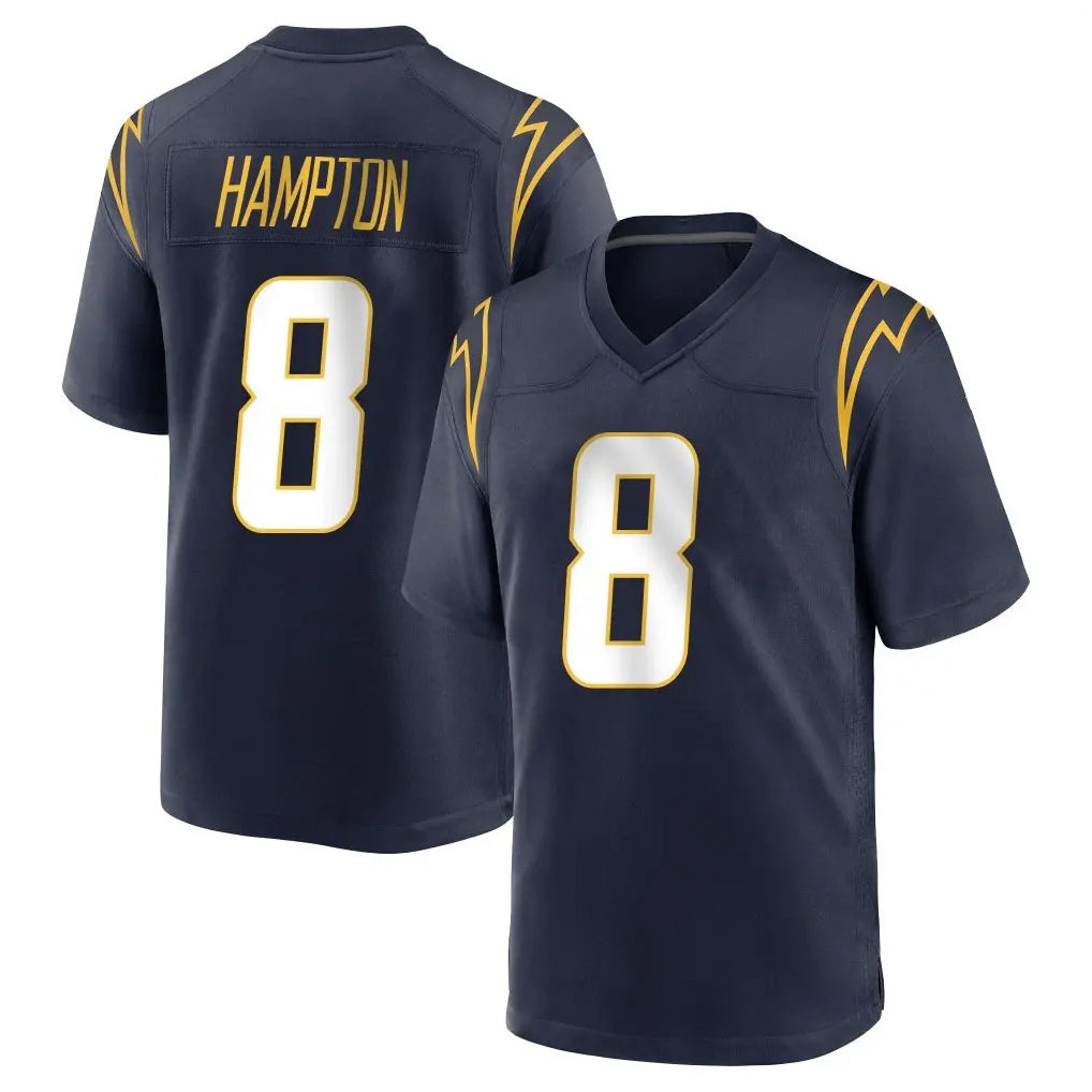 Choea LA.Chargers #8 Omarion Hampton Player Navy Home Game Stitched Jerseys