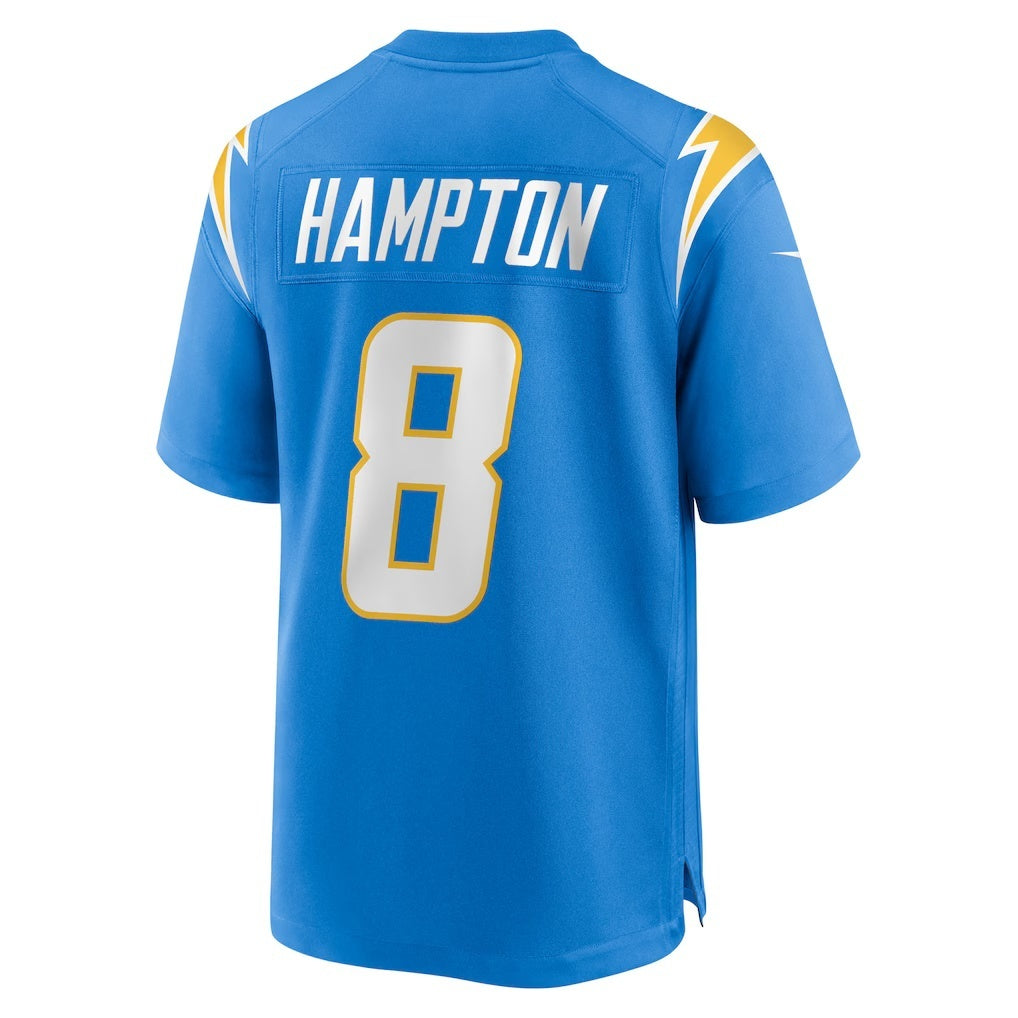 Choea LA.Chargers #8 Omarion Hampton Powder Blue Team Game Stitched Jerseys