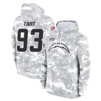 Choea LA.Chargers #93 Teair Tart Player Arctic Camo Salute to Service Hoodies Limited Game Stitched Jerseys