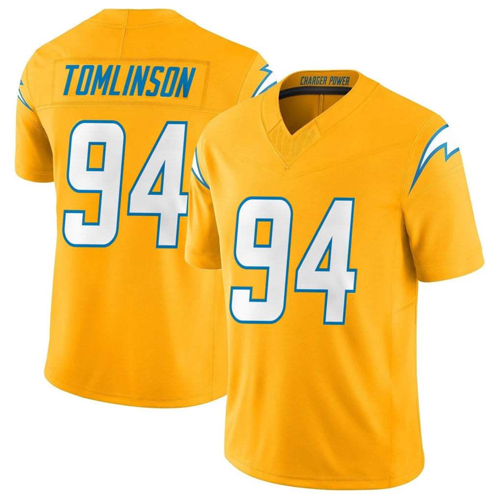 Choea LA.Chargers #94 Dalvin Tomlinson Player Gold Limited Vapor F.U.S.E. Home Game Stitched Jerseys