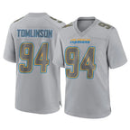 Choea LA.Chargers #94 Dalvin Tomlinson Player Gray Atmosphere Fashion Home Game Stitched Jerseys