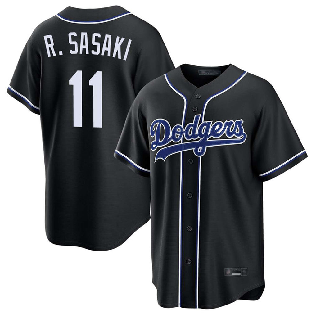 Choea LA.Dodgers #11 Roki Sasaki Player Black Carbon Limited Home Stitched Jerseys