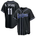 Choea LA.Dodgers #11 Roki Sasaki Player Black Carbon Limited Home Stitched Jerseys
