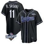 Choea LA.Dodgers #11 Roki Sasaki Player Black World Series Carbon Limited Home Stitched Jerseys