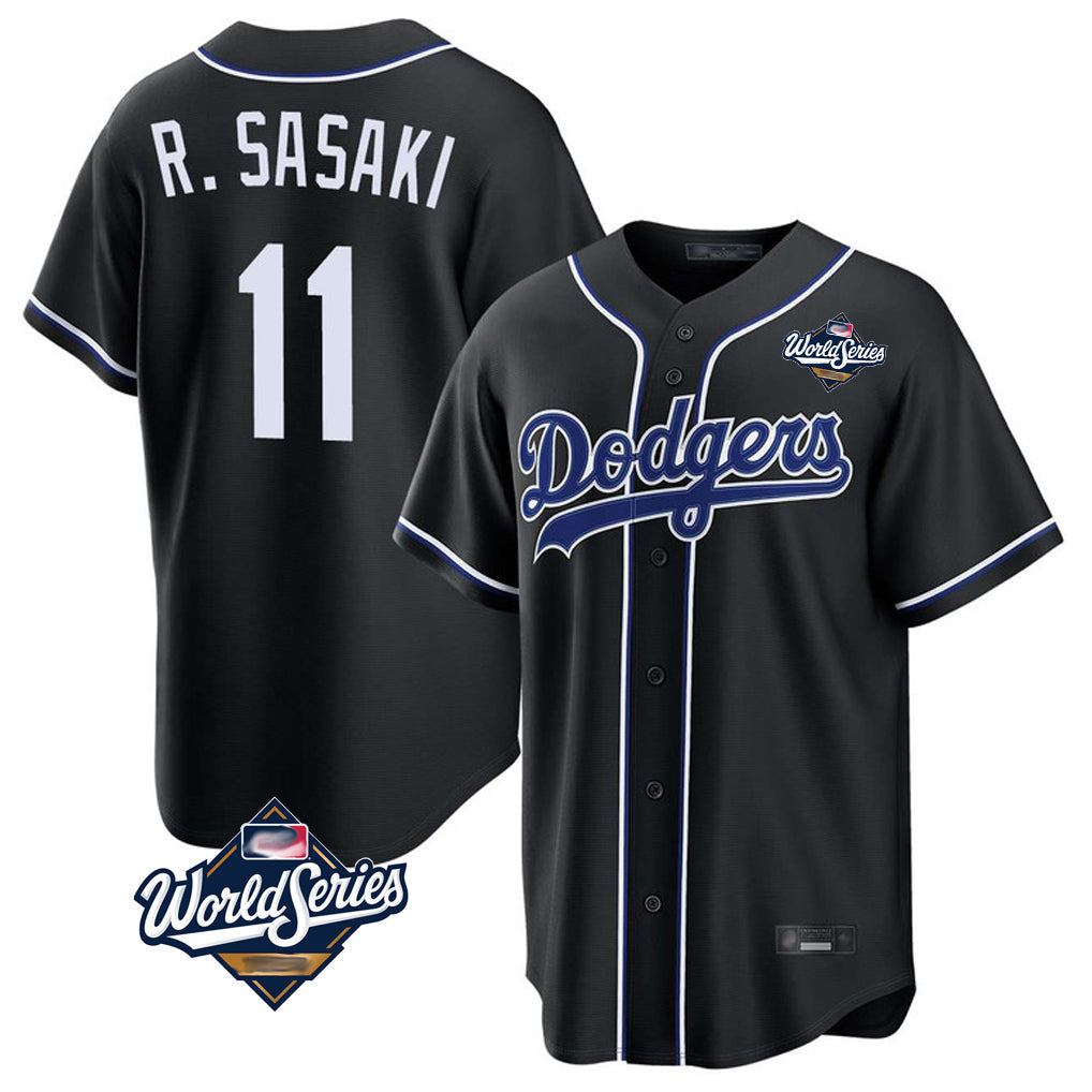 Choea LA.Dodgers #11 Roki Sasaki Player Black World Series Carbon Limited Home Stitched Jerseys