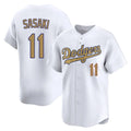 Choea LA.Dodgers #11 Roki Sasaki Player Gold Collection Limited Home Stitched Jerseys