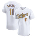 Choea LA.Dodgers #11 Roki Sasaki Player Gold Limited Elite Home Stitched Jerseys