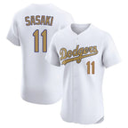 Choea LA.Dodgers #11 Roki Sasaki Player Gold Limited Elite Home Stitched Jerseys