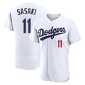Choea LA.Dodgers #11 Roki Sasaki Player Gold White 2026 Collection Stadium Limited Elite Stitched Jerseys