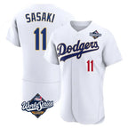 Choea LA.Dodgers #11 Roki Sasaki Player Gold White World Series 2026 Collection Stadium Limited Elite Stitched Jerseys