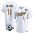 Choea LA.Dodgers #11 Roki Sasaki Player Gold World Series Collection Limited Home Stitched Jerseys