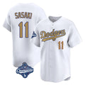 Choea LA.Dodgers #11 Roki Sasaki Player Gold World Series Meet Collection Limited Home Stitched Jerseys