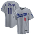Choea LA.Dodgers #11 Roki Sasaki Player Gray Game Home Stitched Jerseys
