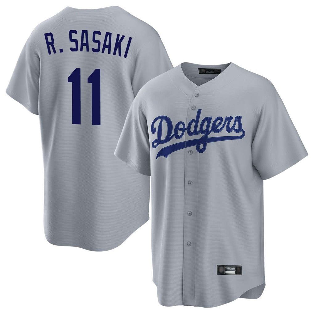 Choea LA.Dodgers #11 Roki Sasaki Player Gray Game Stitched Jerseys