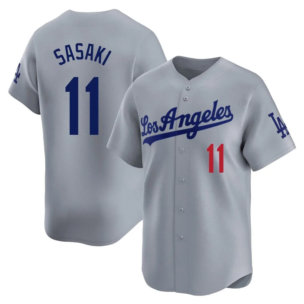 Choea LA.Dodgers #11 Roki Sasaki Player Gray Limited Home Stitched Jerseys