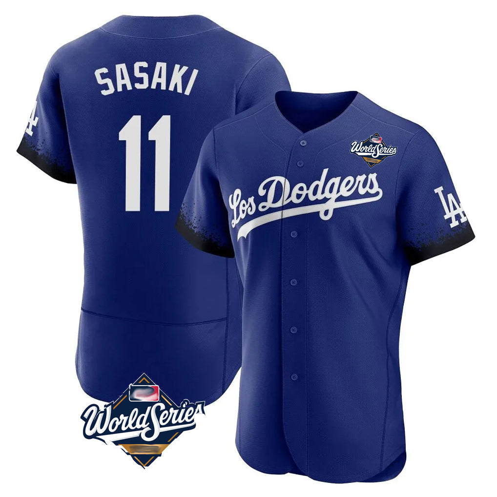 Choea LA.Dodgers #11 Roki Sasaki Player Royal World Series City Connect Elite Home Stitched Jerseys