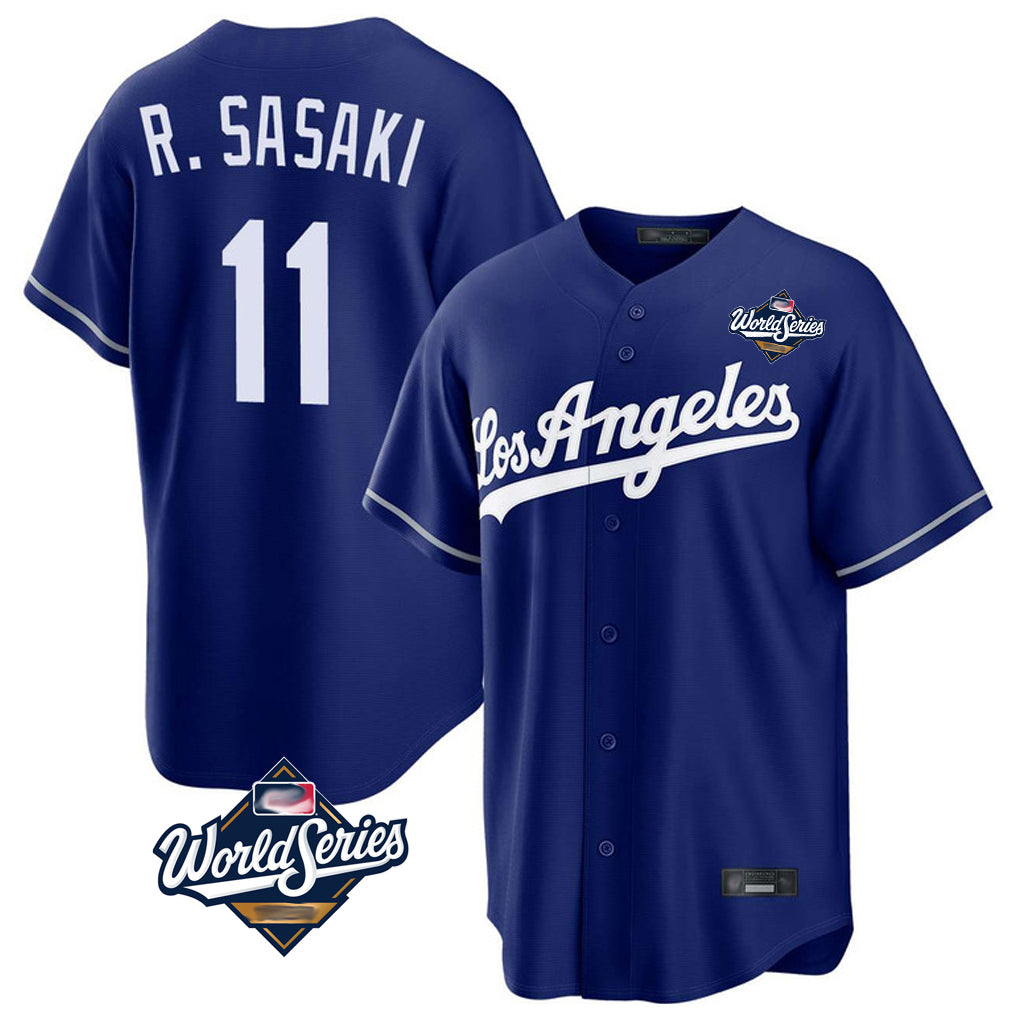Choea LA.Dodgers #11 Roki Sasaki Player Royal World Series Game Stitched Jerseys