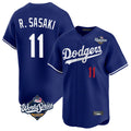 Choea LA.Dodgers #11 Roki Sasaki Player Royal World Series Limited Home Stitched Jerseys