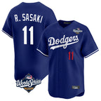 Choea LA.Dodgers #11 Roki Sasaki Player Royal World Series Limited Home Stitched Jerseys