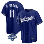 Choea LA.Dodgers #11 Roki Sasaki Player Royal World Series Meet Game Stitched Jerseys