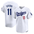 Choea LA.Dodgers #11 Roki Sasaki Player White Limited Home Stitched Jerseys