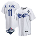 Choea LA.Dodgers #11 Roki Sasaki Player White World Series Game Home Stitched Jerseys
