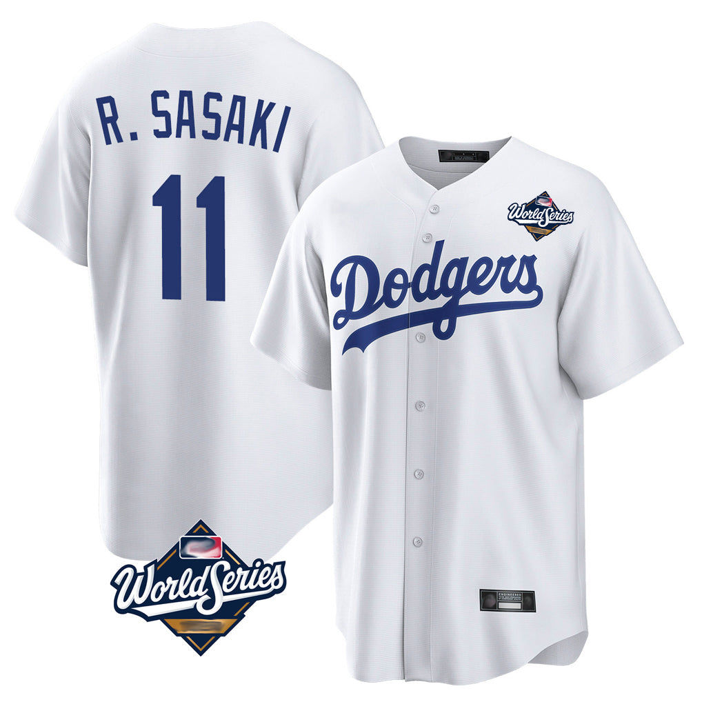 Choea LA.Dodgers #11 Roki Sasaki Player White World Series Game Home Stitched Jerseys