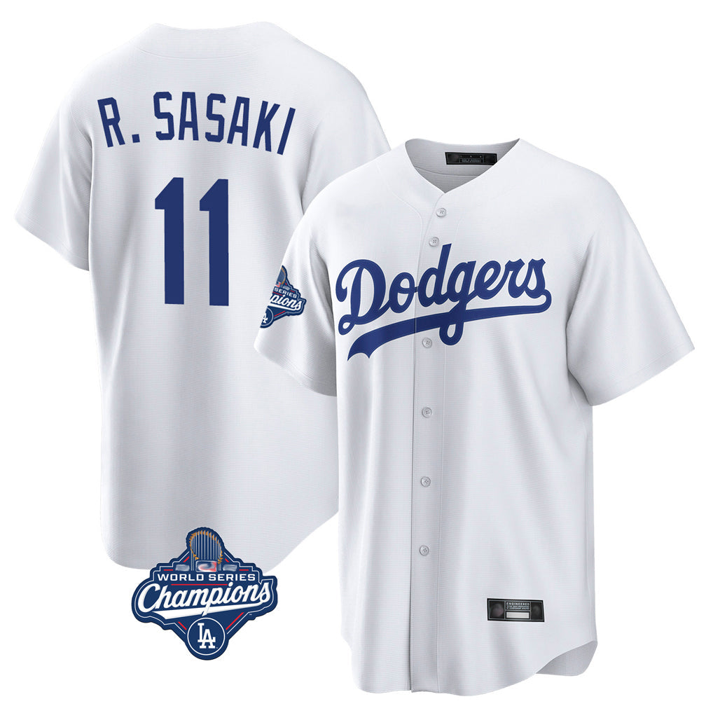 Choea LA.Dodgers #11 Roki Sasaki Player White World Series Meet Game Home Stitched Jerseys