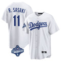 Choea LA.Dodgers #11 Roki Sasaki Player White World Series Meet Game Home Stitched Jerseys