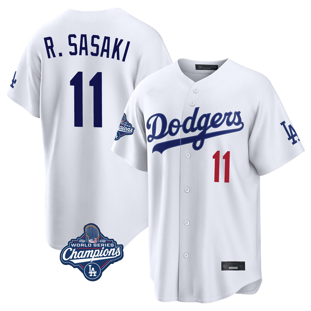 Choea LA.Dodgers #11 Roki Sasaki Player White World Series Meet Home Game Stitched Jerseys