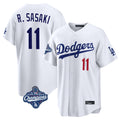 Choea LA.Dodgers #11 Roki Sasaki Player White World Series Meet Home Game Stitched Jerseys