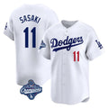 Choea LA.Dodgers #11 Roki Sasaki Player White World Series Meet Limited Home Stitched Jerseys