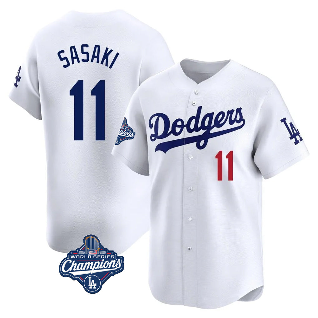 Choea LA.Dodgers #11 Roki Sasaki Player White World Series Meet Limited Home Stitched Jerseys