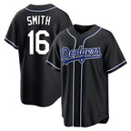 Choea LA.Dodgers #16 Will Smith Player Black Carbon Limited Home Stitched Jerseys