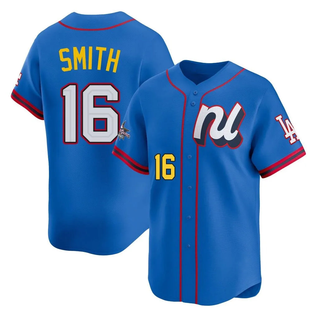 Choea LA.Dodgers #16 Will Smith Player Blue All-Star Limited Home Stitched Jerseys
