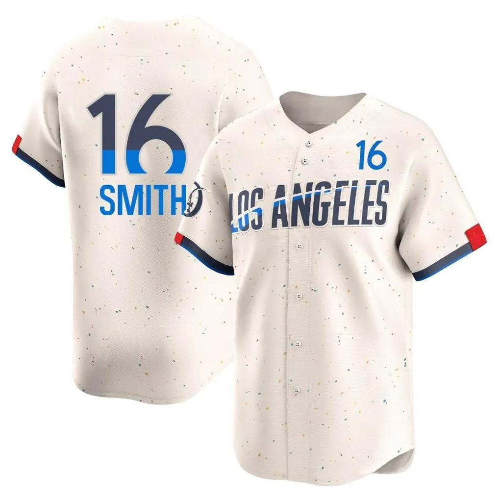 Choea LA.Dodgers #16 Will Smith Player Cream City Connect Limited Home Stitched Jerseys