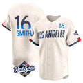 Choea LA.Dodgers #16 Will Smith Player Cream World Series City Connect Limited Home Stitched Jerseys