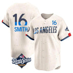 Choea LA.Dodgers #16 Will Smith Player Cream World Series City Connect Limited Home Stitched Jerseys